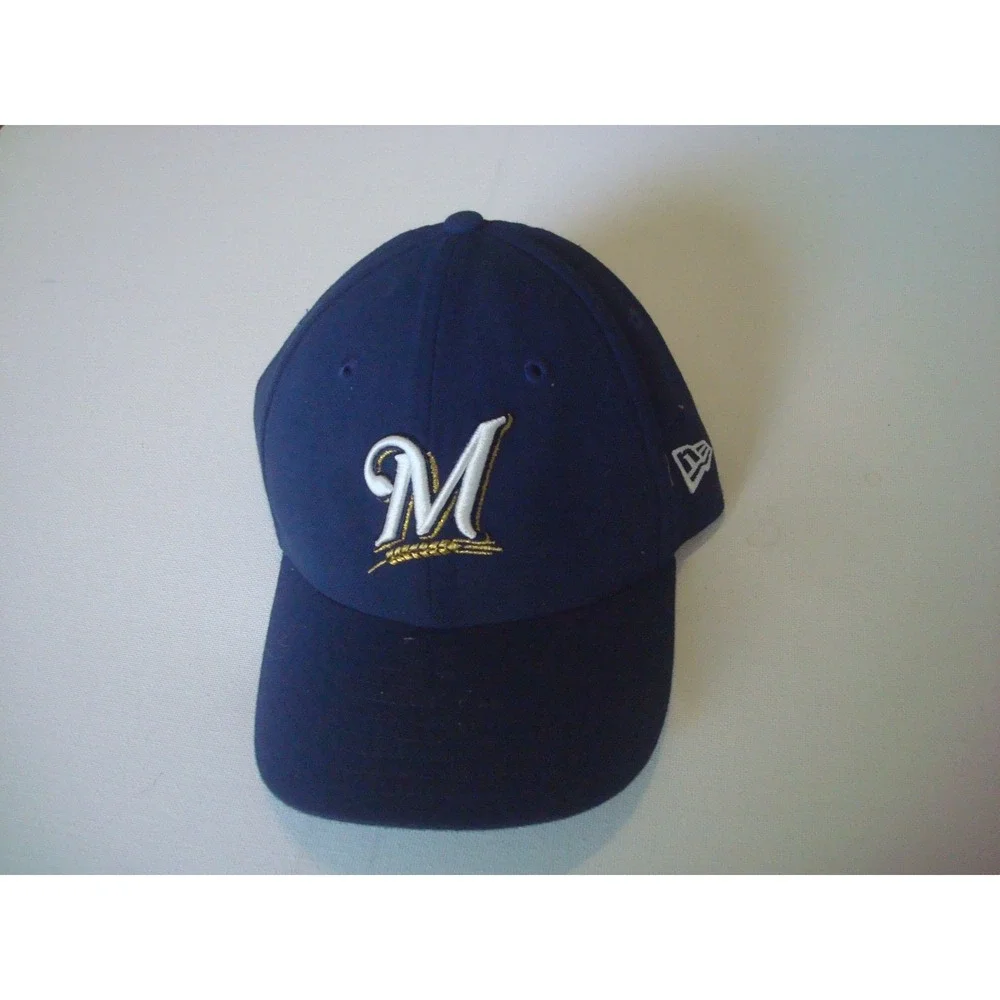 YOUTH MILWAUKEE BREWERS    NEW ERA 00S Y2K  STRAPBACK  HAT CAP VINTAGE P2